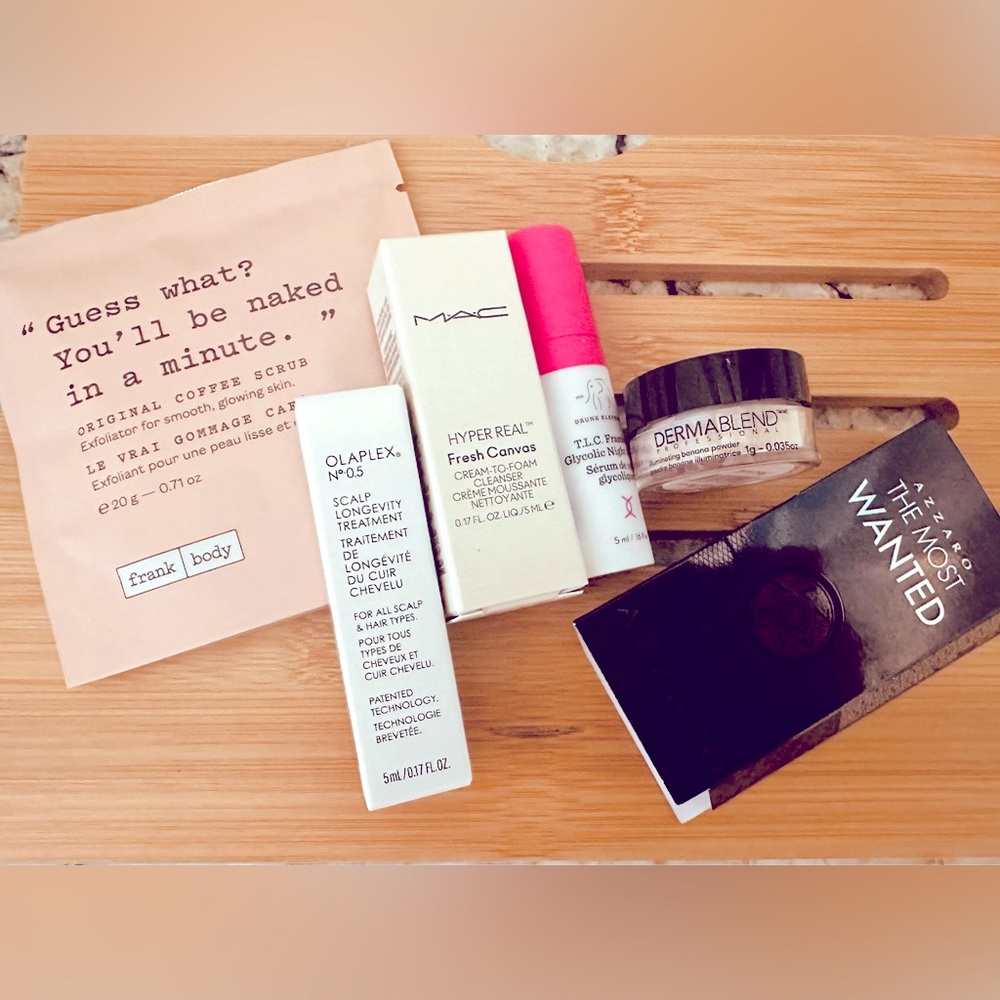 MAC Drunk Elephant Dermablend OlaPlex Frank Body Azzaro Beauty Bundle All new!